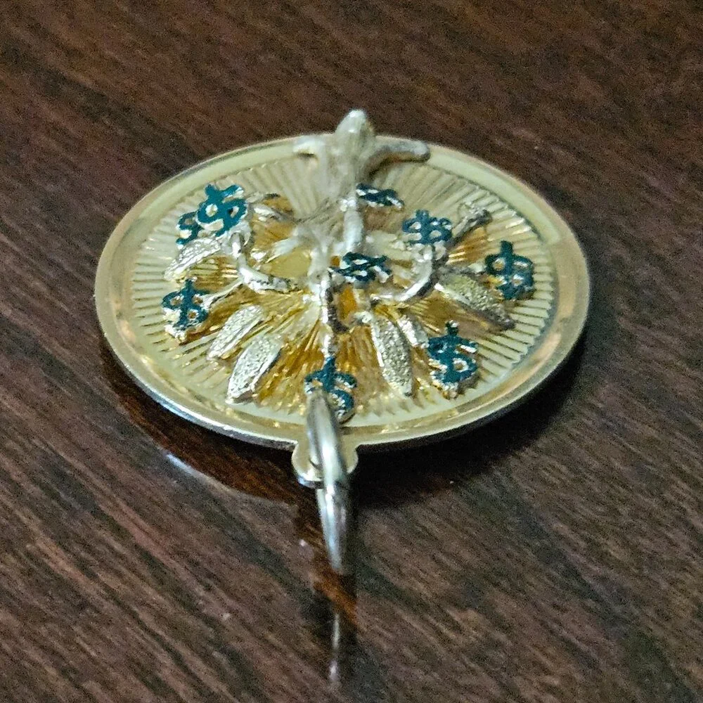 VINTAGE DANKNER 3D DANGLING MONEY TREE WALL STREET 14K CHARM PENDANT NECKLACE